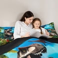 thumbnail image 4 of Manfei 3D Cartoon Dino Boy Twin Bedding Sets 7-Piece, Jungle Tyrannosaurus Rex Bedding Comforter Set, Ancient Animal Sheet Sets, Breathable Bedroom Decor, 4 of 7