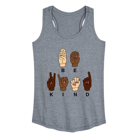 Instant Message - Be Kind Sign Language - Women's Racerback Tank Top