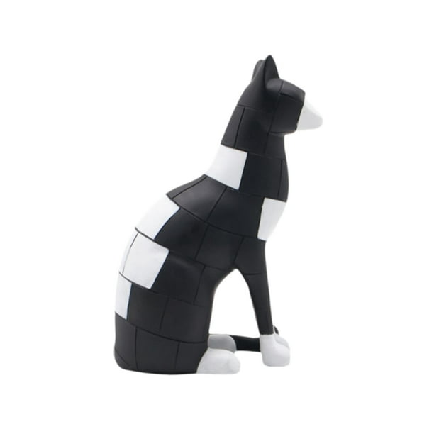 Estatua de gato para decoración del hogar, escultura animal versátil, linda figura de animal, gato negro