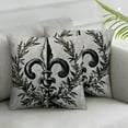 thumbnail image 3 of nygtbtfer  Cushion Covers Retro Letter Paper Fleur De Lis Vintage Style Square Soft,Pillow Cases Decor for Couch Bedroom Sofa Living Pack of 2 Size  White, 3 of 7