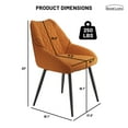 thumbnail image 3 of Modern Fabric Dining Chairs Set of 2, Upholstered Chairs with Backrest for Kitchen, Orange, 3 of 7