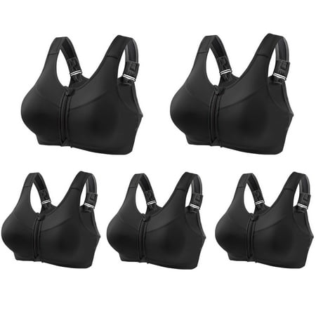 

Yuwull 5 Pack Women Plus Size Sports Bras High Support Sports Bras for Women Running Breathable Underwear Wireless Racerback Bralettes Vest Sport Underwear Top