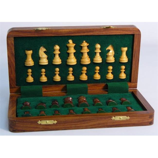 Pleasantime 68105 Sheesham Wood Folding Chess Set