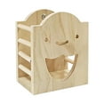 thumbnail image 2 of Comedero de de madera para conejos, comedero multiusos, versátil, de fácil instalación, dispensador de hierba de madera para hámsteres., 2 of 9