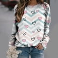 thumbnail image 2 of Valentine's Day Shirt for Women Love Heart Print Long Sleeve Tops Casual Loose Crewneck Sweatshirt Graphic Gift Blouses, 2 of 5