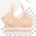 thumbnail image 2 of QYZEU No Underwire Bras for Women Thin Strap Lift Bra Fashion Sexy Sports Bra Fitness Yoga Pad Sportswear Push Up Bralette Solid Breathable Soft Comfy Bras Beige One Size, 2 of 4