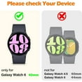 thumbnail image 5 of KOMI 2 Pack Hard Case Compatible with Samsung Galaxy Watch 6 40mm with Screen Protector, HD Tempered Glass Screen Protector Cover Overall Protective Cover, Black, 5 of 5