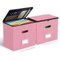 thumbnail image 1 of Cajas organizadoras de archivos Oterri, pequeñas, 31 x 21 x 30 cm, 2 unidades, color rosa, 1 of 7
