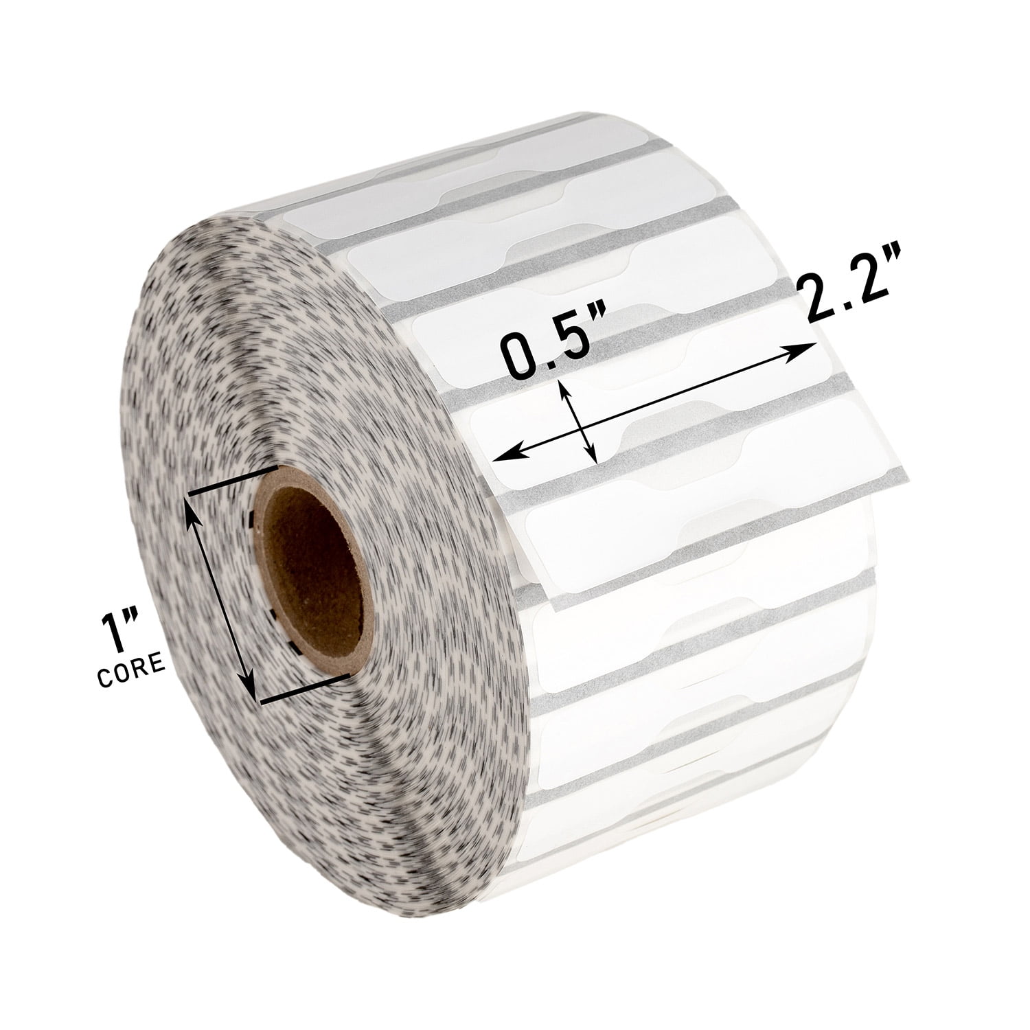 HOUSELABELS 2.2" x 0.5" Multipurpose Labels on 1" Core in POLYPROPYLENE Compatible With Zebra and Rollo Printers, 11 Rolls / 3,510 Labels per Roll
