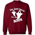 thumbnail image 2 of OXI Crewneck Sweatshirt - I'm Just Here For The Boos, Basic Casual Sweatshirts for Men's and Women Fleece Sweatshirt Long Sleeve - Cardinal Red X-Large, 2 of 2