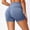Blue, variant on Biker Shorts Women High Waist Yoga Fitness Booty Lifting Workout Shorts Solid Color Tight Athletic Short Yoga Pants