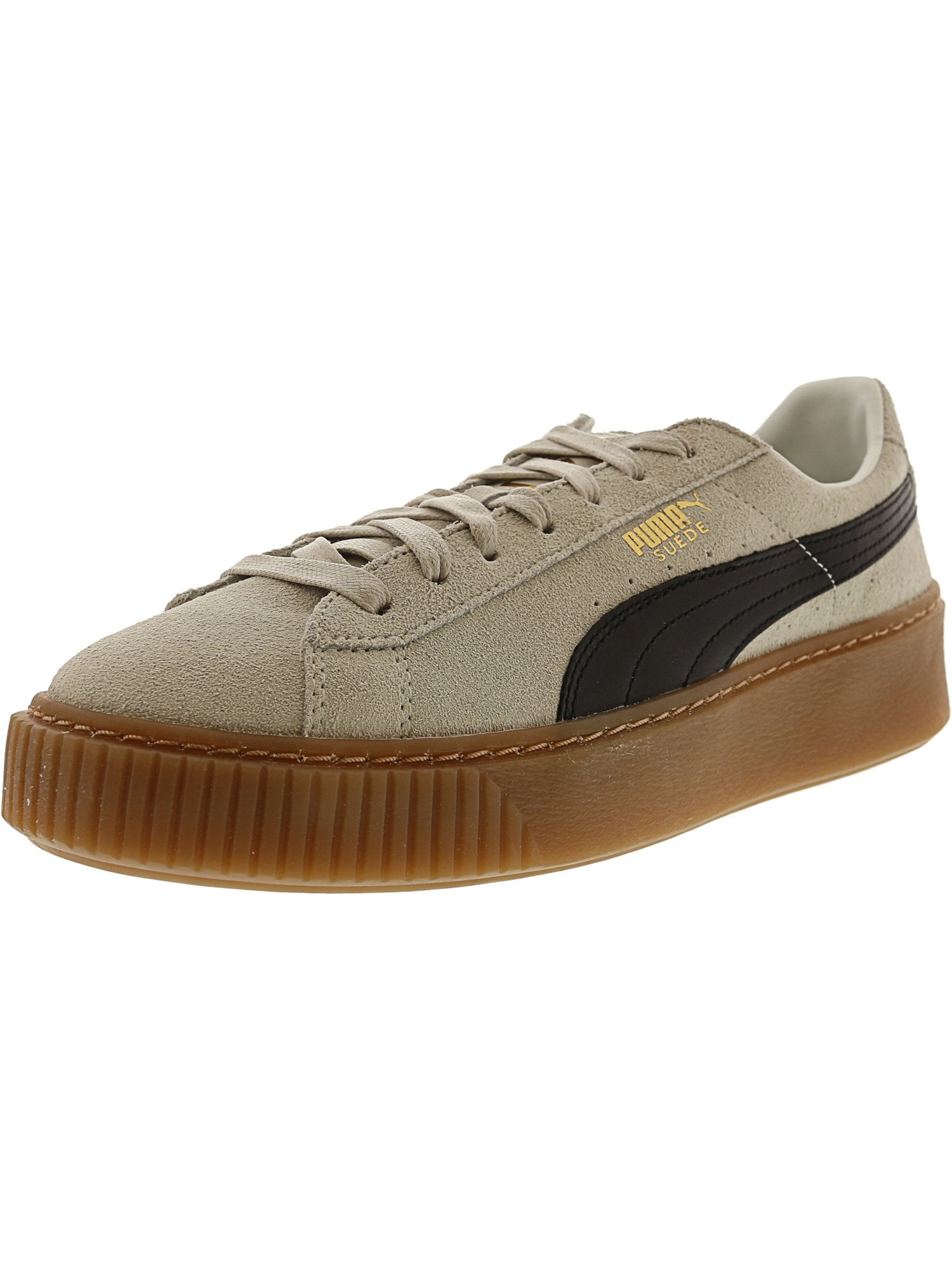 puma suede platform white