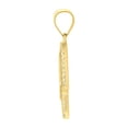 thumbnail image 3 of 10kt Yellow Gold Mens Women Cubic Zirconia Cubic-Zirconia Hamsa Religious Charm Pendant, 3 of 5