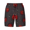 thumbnail image 4 of Lsque Mens Swim Trunks Red Ladybugs Pattern - Bathing Suit Compression Liner - Beach Swim Shorts Swimwear - (S-3XL) - Stretch Quick Dry -XX-Large, 4 of 9
