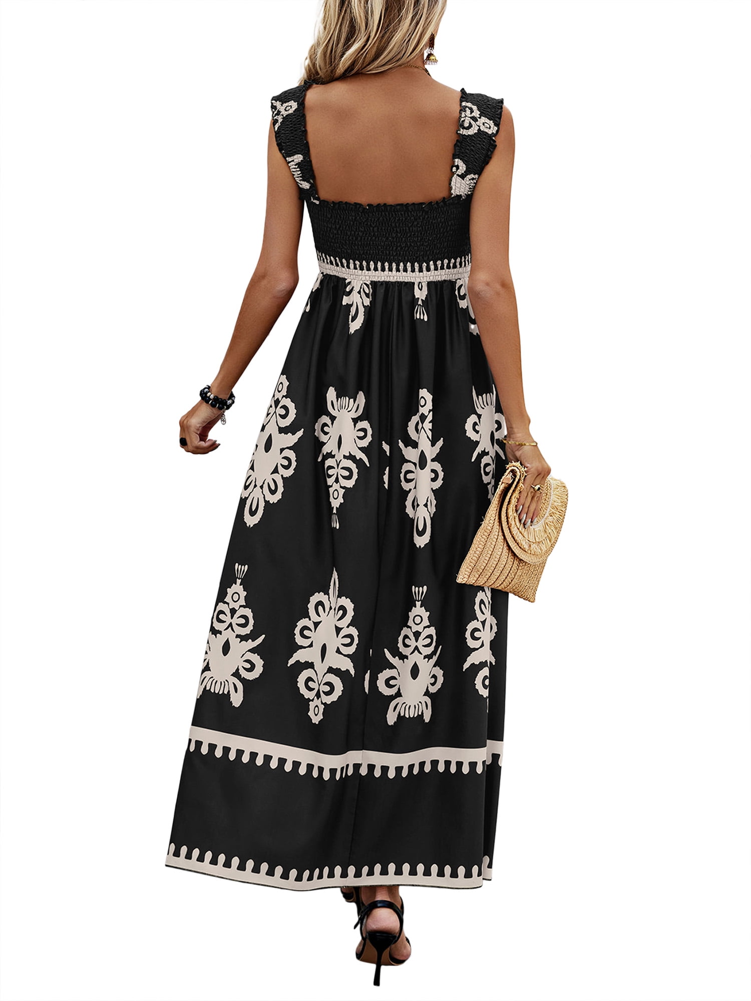 PRETTYGARDEN Women's Square Neck Sleeveless Maxi Dress, Sizes S-XXL