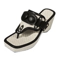 thumbnail image 4 of Platform Wedge Sandals for Women 2025 Fashion Casual Square Toe Flip Flop High Heel Dressy Slides, 4 of 6