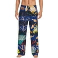 thumbnail image 2 of Picia Sea Inhabitans and Herb Mens Soft Woven Cotton Elastic Waistband Sleep Pajama Pant Lounge Sleep Pant With Pockets And Drawstring-Medium, 2 of 9