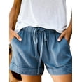 thumbnail image 1 of Doublju Women's Elastic Waist Comfy Casual Shorts with Pockets, 1 of 4