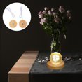 thumbnail image 1 of OULII 2Pcs Light Stand Base Wood Khaki for Warm Atmosphere Lighting, 1 of 8