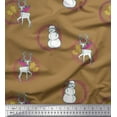 thumbnail image 1 of Soimoi Silk Fabric Wreath,Snowman,Reindeer Animal Printed Craft Fabric by the Yard 42 Inch Wide, 1 of 1