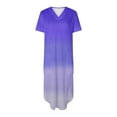 thumbnail image 2 of Vestido de Manga Corta para las Mujeres, Vestido Casual de Cuello en V de Bolsillo de Impresión de Moda Sexy Hecho de Poliéster Ligero para el Verano, Vestido de Verano para las Mujeres, 2 of 5