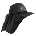 thumbnail image 4 of Falari Outdoor Sun Hat, Wide Brim with Neck Flap, Safari Hiking Gardening Fishing Hat - Black, 4 of 7