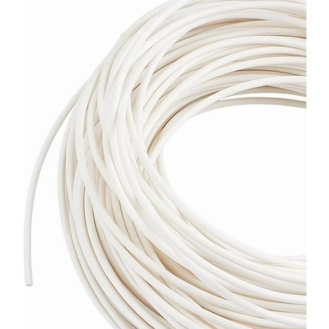 43,7 yardas de cordón de ribete de espuma plástica firme para tapicería, 3 mm, PVC blanco, cordón sólido