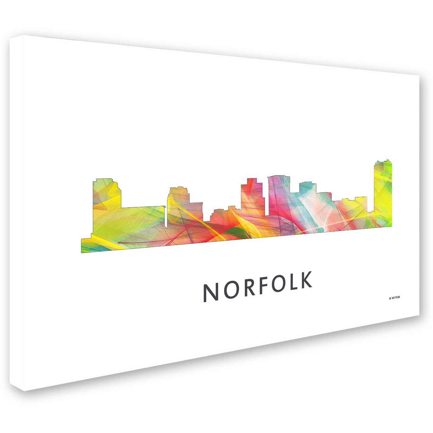 Trademark Fine Art 'Norfolk Virginia Skyline WB-1' Canvas Art by Marlene Watson