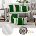 thumbnail image 6 of Green Vintage Outdoor Waterproof Pillow Covers, Geometric Stripes Simple Lines Decorative Square Throw Pillowcase Sofa Cushion Sham for Patio/Couch/Chair, 24"x24" 2 Pack, 6 of 8