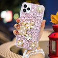 thumbnail image 2 of Diamond Case Compatible with Apple iPhone 11 Pro 5.8 Inch Case for Girls Fashion Luxury Bling Bling Diamond Rhinestone Gemstone 3D Perfume Bottle and Flower Gemstone Soft TPU Back case, 2 of 12