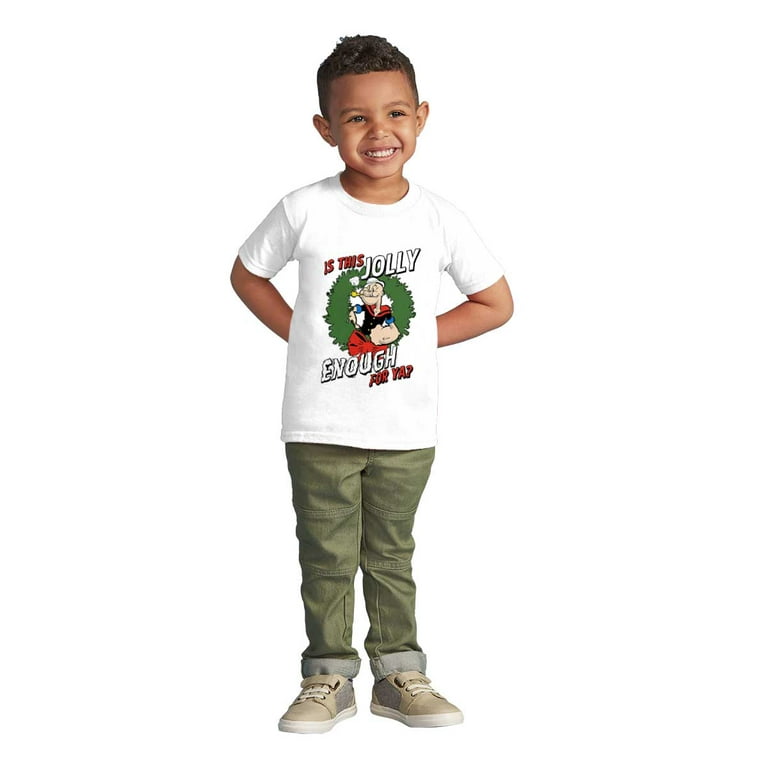 Funny Popeye Jolly Enough Christmas Toddler Boy Girl T Shirt
