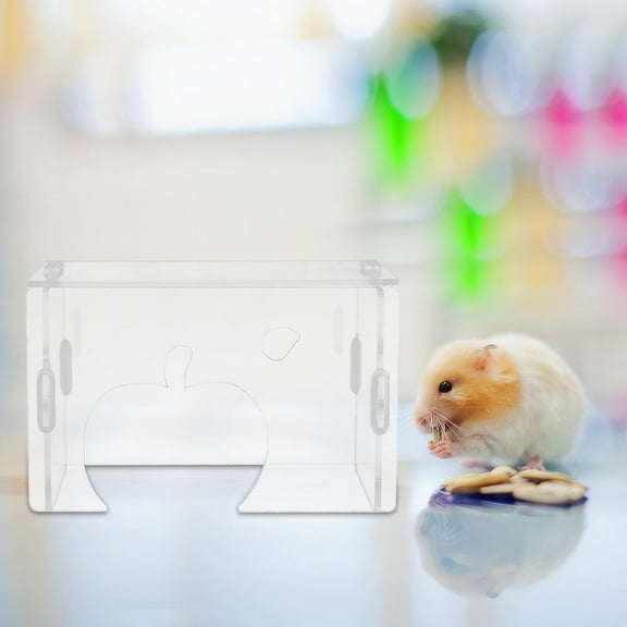 WHAMVOX Transparent Hamster Hideout House Clear Acrylic Habitat Small Hideaway Hut for Dwarf Hamsters, Gerbils, and Small Pets