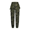 thumbnail image 4 of CALAFEBILA Womens Jogger Cargo Pants Camouflage Straight Leg Streetwear High Waist Cargo Pants Workout Loose Fit Trousers with 4 Pockets, 4 of 7