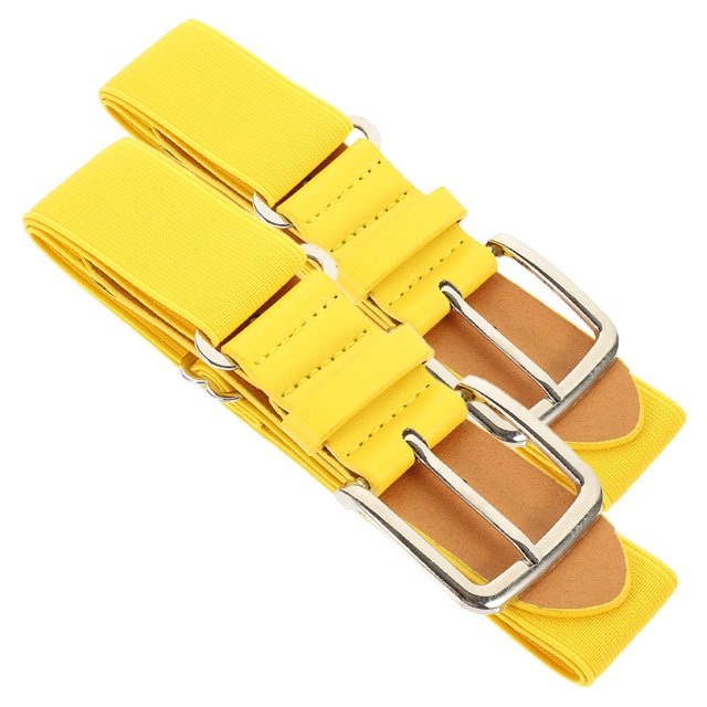 Miangastore 2Pack Kids White Belt Elastic Baseball Belt Imitation Leather Adjustable Length For Youth And Students