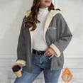 thumbnail image 2 of successthop Jacket Women Fleece Oversized Long Sleeve Hooded Coat with Pockets Zipper Comfortable Outwear, 2 of 7