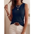 thumbnail image 4 of PRETTYGARDEN Tank Top for Women Summer Sleeveless Sweater Tops Spring Business Casual Work Shirts Ribbed Knit Blouses, 4 of 10