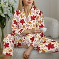 thumbnail image 6 of Sigee fall laef Maple for Women’s Pajama Sets Long-Sleeved Pjs Sets for Women 2 piece Sleepwear-Medium, 6 of 7