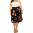 thumbnail image 2 of Women's Plus Size Casual Floral Print A Line Waist Bow Tie Belted Knee Length Midi Skirt, 2 of 6