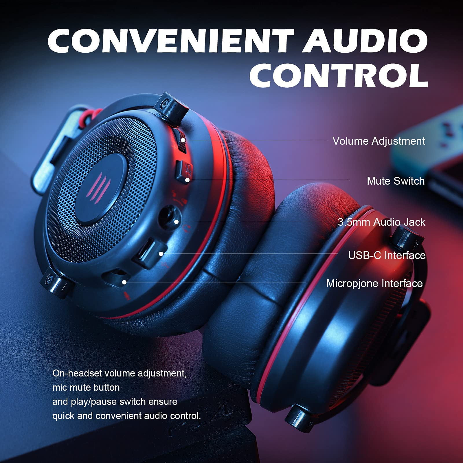 E900 USB Gaming Headset - Computer Headset with Detachable Noise ...