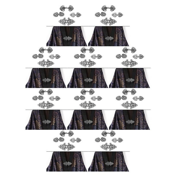 Sonducket Sujetador de chal de aleación medieval para coser Clips de cárdigan celta para mujer elegante y con estilo plata 4 piezas Plata 4 piezas 10piezas