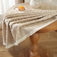 thumbnail image 2 of Round Tablecloth,Striped Coffee Table Cover With Tassel Cotton Washable Fabric Beside Table Cloth Kitchen Dining Home Decoration-Beige-diameter 100cm(40in), 2 of 7