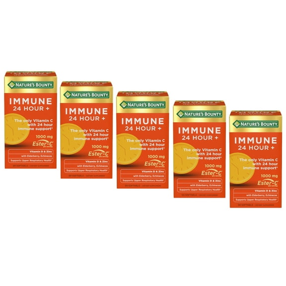 Nature's Bounty Immune 24 Hour   Vitamin C Softgels 1000mg, 50 Count - Pack of 5