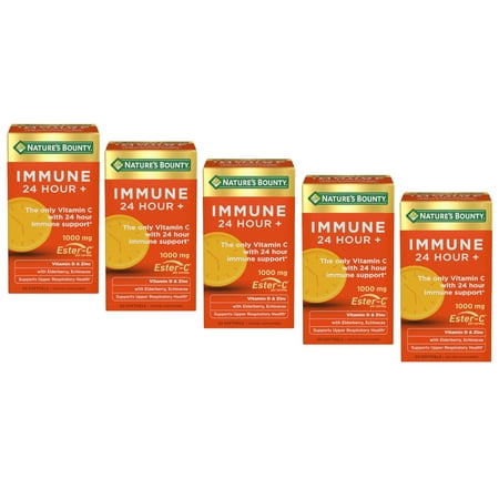 Nature's Bounty Immune 24 Hour + Vitamin C Softgels 1000mg, 50 Count - Pack of 5