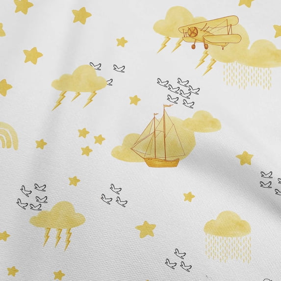 oneOone Viscose Jersey Medium Yellow Fabric Kids Sewing Fabric By The Yard Printed Diy Clothing Sewing Supplies 60 Inch Wide