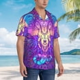 thumbnail image 5 of Balery Elephant in Tribal Style Print Men's Hawaiian Shirts Short Sleeve Beach Shirt Relaxed Fit Vacation Button Down Shirts-XX-Large, 5 of 9