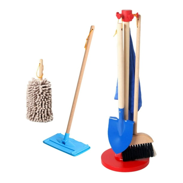 Juguete de limpieza para niños, juguete de limpieza para tareas del hogar, juego de rol, plumero, escoba, trapeador, juguete para barrer para niños,