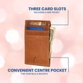 thumbnail image 4 of Jajmo Legacy Men's Slim Front Pocket RFID Leather Card Holder, 3 Slots and ID Window, Tan, 4 of 5