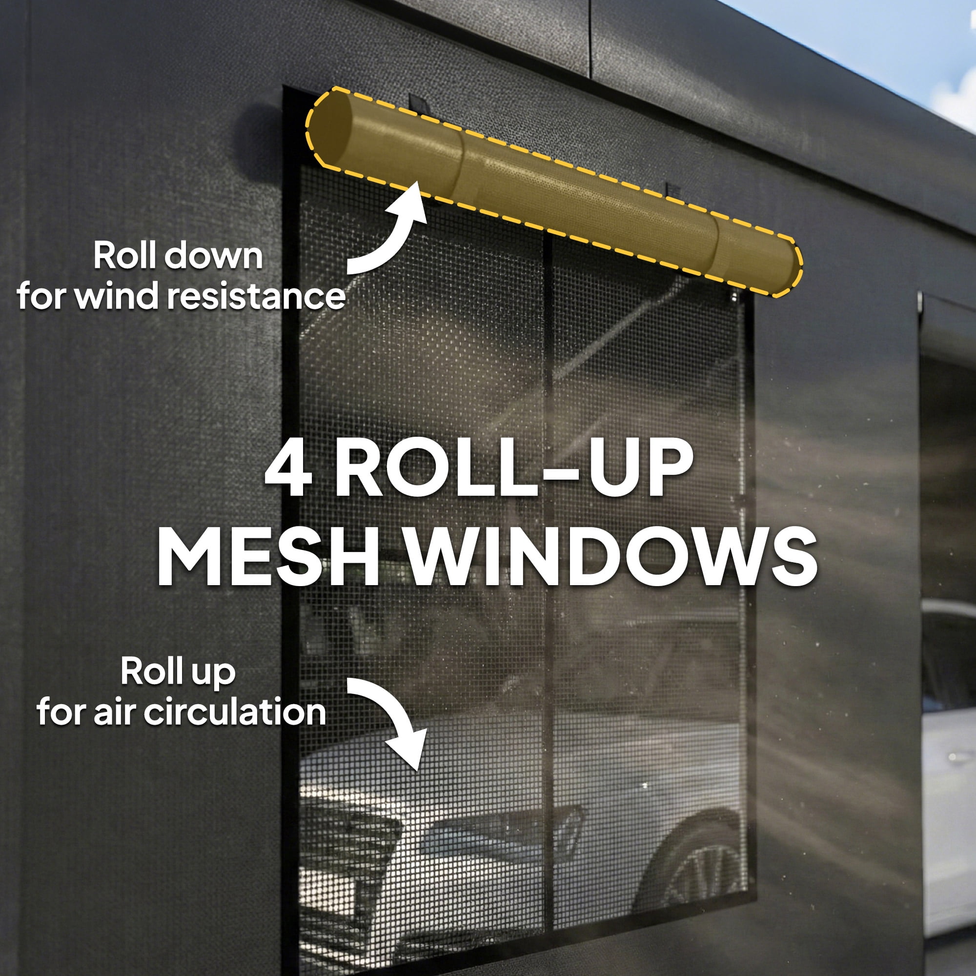 Outsunny 20' x 20' Heavy Duty Carport, Portable Garage Car Canopy Tent with Reinforced Galvanized Frame, 3 Roll-up Doors, 4 Mesh Windows, Dark Gray