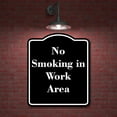 thumbnail image 2 of No Smoking in Work Area BLACK Aluminum Composite Sign 20''x24'', 2 of 9