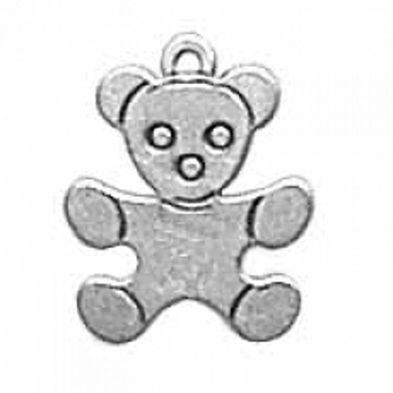 Sterling Silver Womens 1mm Box Chain 3D Cute Teddy Bear Pendant Necklace Bowtie
